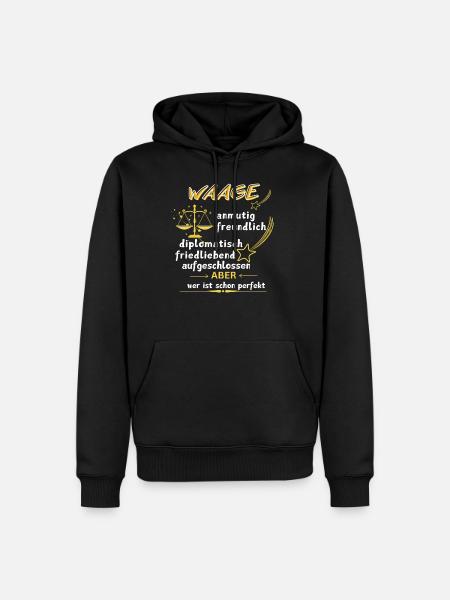 Sternzeichen WAAGE - Männer Premium Bio Hoodie - Schwarz