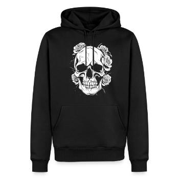 Crâne Crâne Roses Gothique Rose Goth - Sweat à capuche Premium bio Homme - noir - Devant - Nico (187cm)