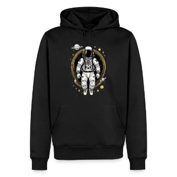 Astronaute dans l’espace - Sweat à capuche Premium bio Homme - noir - Devant - Nico (187cm)