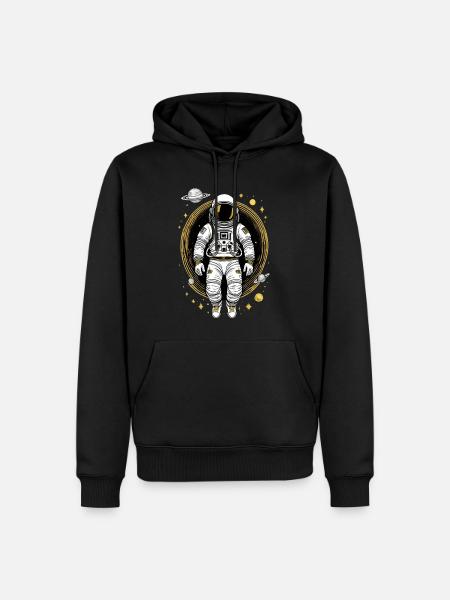 Astronaute dans l’espace - Sweat à capuche Premium bio Homme - noir
