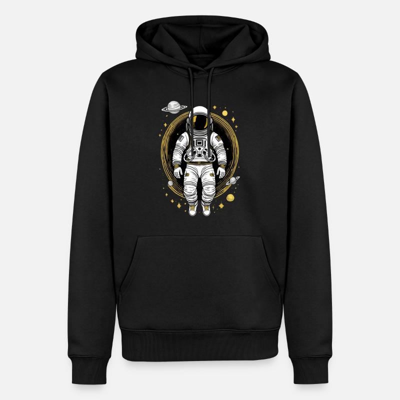 Astronaute dans l’espace - Sweat à capuche Premium bio Homme - noir