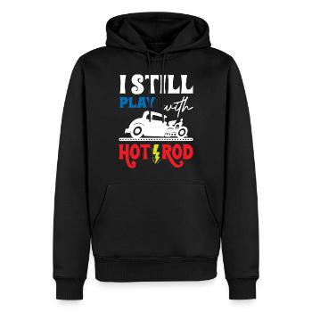 I Still Play with Hot Rod - Männer Premium Bio Hoodie - Schwarz - Vorne - Nico (187cm)