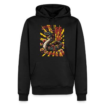 Grüne Holzschlange im Anime-Stil. Alles Gute zum neuen Jahr! - Männer Premium Bio Hoodie - Schwarz - Vorne - Nico (187cm)