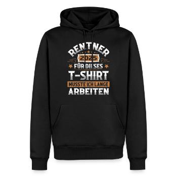 Rentner 2025 - Männer Premium Bio Hoodie - Schwarz - Vorne - Nico (187cm)