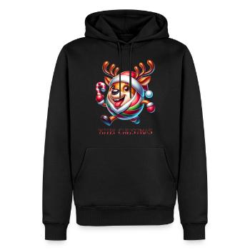 Funny Reindeer Christmas - Men’s Premium Organic Hoodie - black - Front - Nico (187cm)