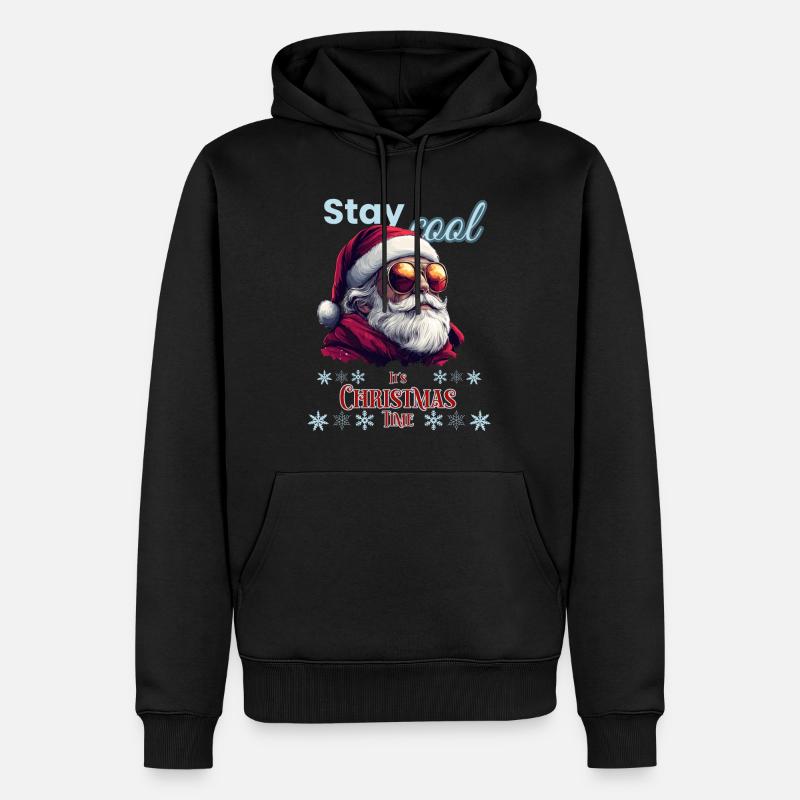 Stay cool Weihnachtsmann - Männer Premium Bio Hoodie - Schwarz