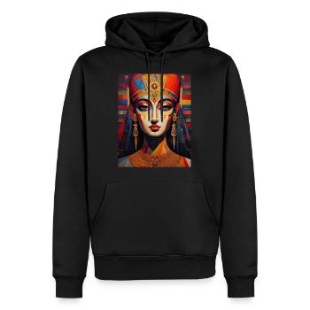 portrait inspiré par une civilisation egyptienne - Sweat à capuche Premium bio Homme - noir - Devant - Nico (187cm)