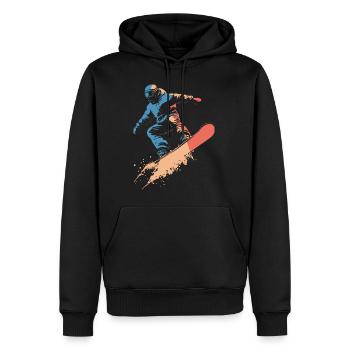 Snowboarder Snowboarding Sprung Vintage - Männer Premium Bio Hoodie - Schwarz - Vorne - Nico (187cm)