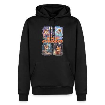 Book Explorer - Aventure de lecture de chat mignon - Sweat à capuche Premium bio Homme - noir - Devant - Nico (187cm)