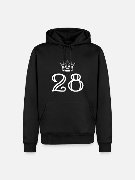 28 Zahl Krone - Männer Premium Bio Hoodie - Schwarz