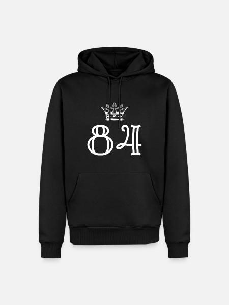 84 Number crown - Men’s Premium Organic Hoodie - black