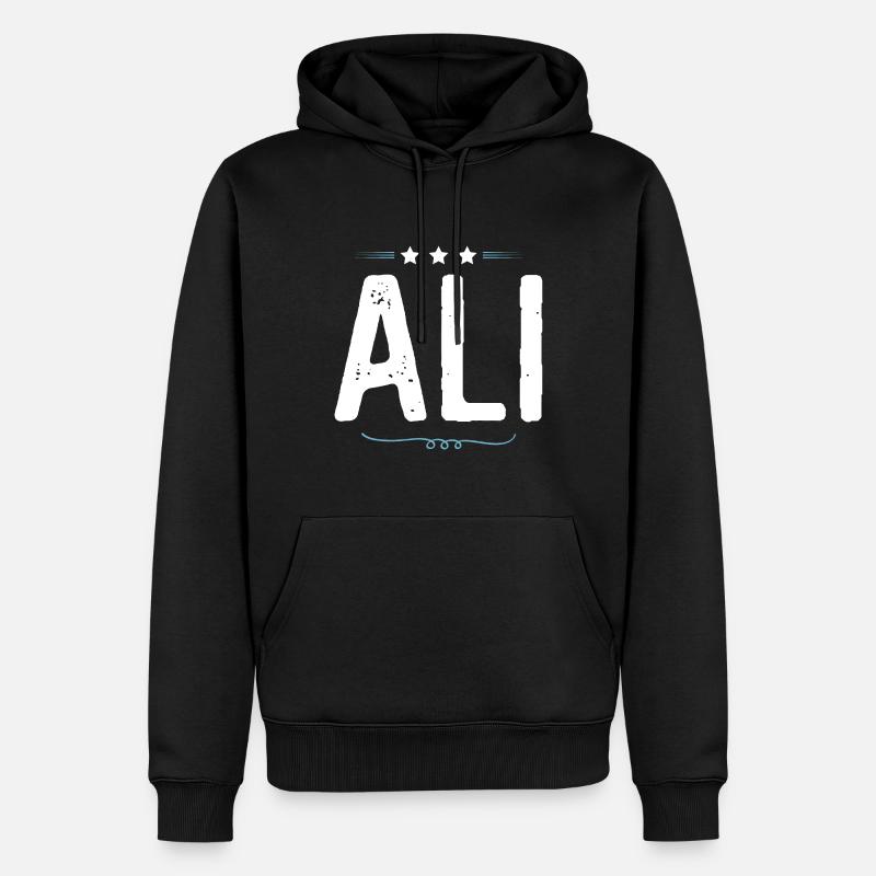 Ali - Männer Premium Bio Hoodie - Schwarz