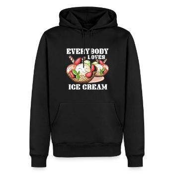 Tout le monde aime la fête de la crème glacée Cadeau de la fête des pères Nouveau - Sweat à capuche Premium bio Homme - noir - Devant - Nico (187cm)