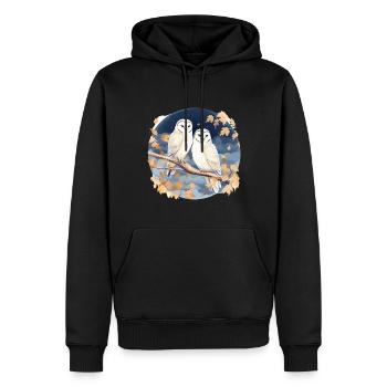 Schleiereule Eulen für einen Eulen Fan - Männer Premium Bio Hoodie - Schwarz - Vorne - Nico (187cm)