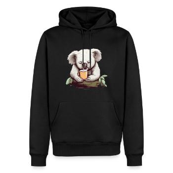 Niedlicher Koala Entspanntes Tier Kaffeebecher - Männer Premium Bio Hoodie - Schwarz - Vorne - Nico (187cm)