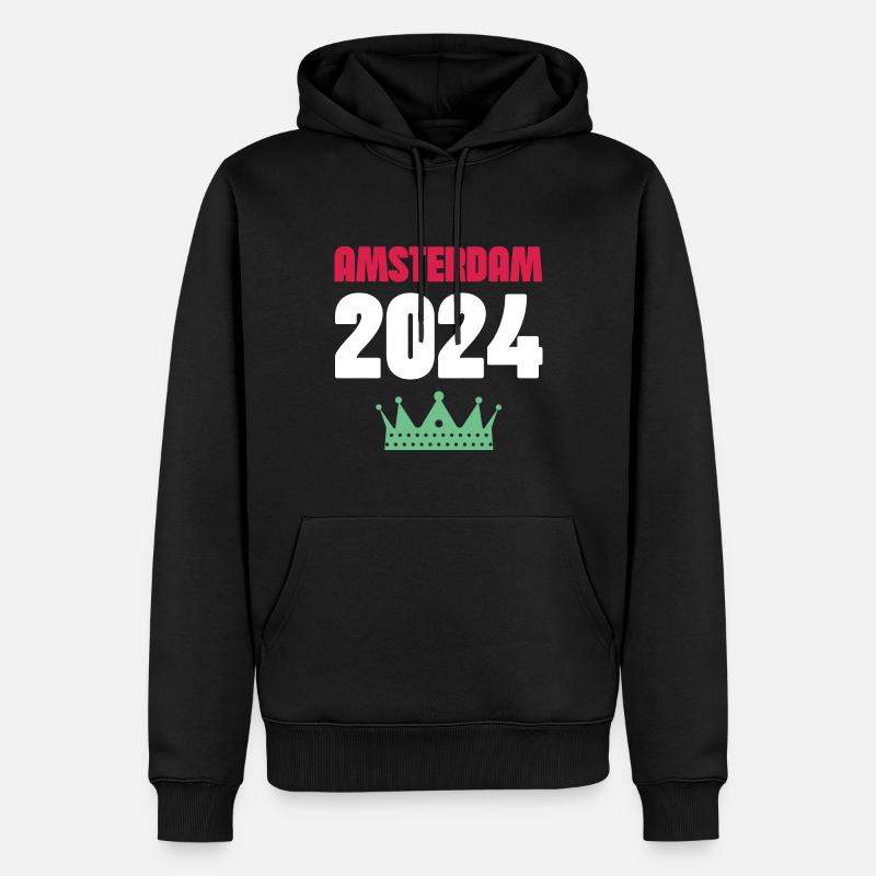 Amsterdam 2024 Urlaub - Männer Premium Bio Hoodie - Schwarz