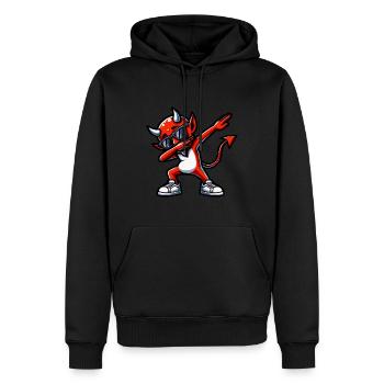 Dabbing Devil - Männer Premium Bio Hoodie - Schwarz - Vorne - Nico (187cm)