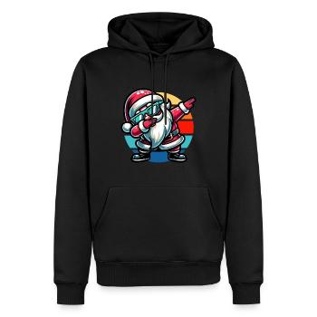 Dabbing Weihnachtsmann Vintage Sunset - Männer Premium Bio Hoodie - Schwarz - Vorne - Nico (187cm)