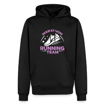 équipe de course au marathon - Sweat à capuche Premium bio Homme - noir - Devant - Nico (187cm)