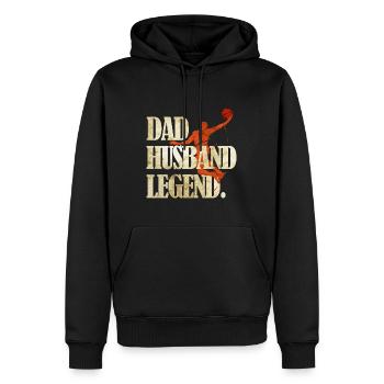 Basketball dad - Men’s Premium Organic Hoodie - black - Front - Nico (187cm)