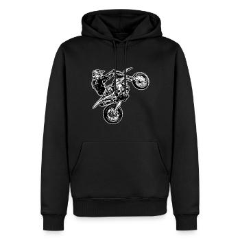 Supermoto / Supermotard / Supermoto Wheelie Biker - Sweat à capuche Premium bio Homme - noir - Devant - Nico (187cm)