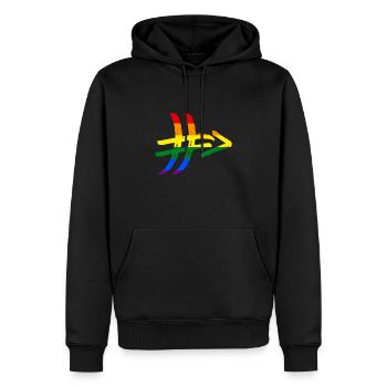 Regenbogen Hashtag # Diversität Toleranz Vielfalt - Männer Premium Bio Hoodie - Schwarz - Vorne - Nico (187cm)