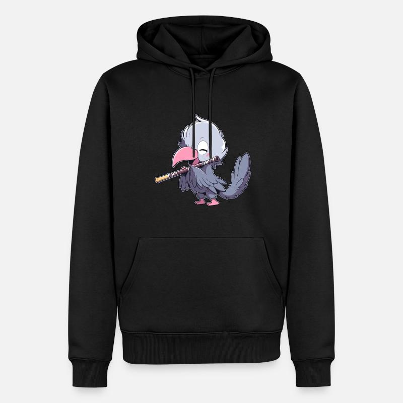 Schuhschnabel joue de la flûte - Sweat à capuche Premium bio Homme - noir
