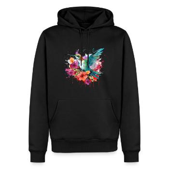Bunter Kolibri Vogel für Ornithologe - Männer Premium Bio Hoodie - Schwarz - Vorne - Nico (187cm)