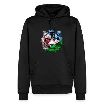 Dschibuti - Männer Premium Bio Hoodie - Schwarz - Vorne - Nico (187cm)