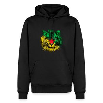 Guyane française - Sweat à capuche Premium bio Homme - noir - Devant - Nico (187cm)
