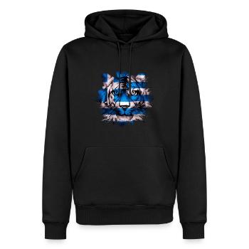 Grèce - Sweat à capuche Premium bio Homme - noir - Devant - Nico (187cm)