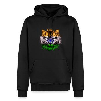 Indien - Männer Premium Bio Hoodie - Schwarz - Vorne - Nico (187cm)