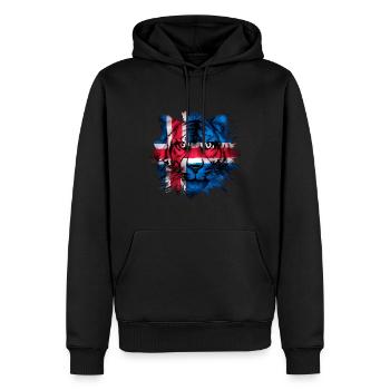 Islande - Sweat à capuche Premium bio Homme - noir - Devant - Nico (187cm)