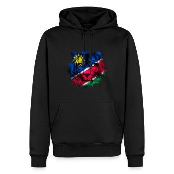 Namibia - Männer Premium Bio Hoodie - Schwarz - Vorne - Nico (187cm)