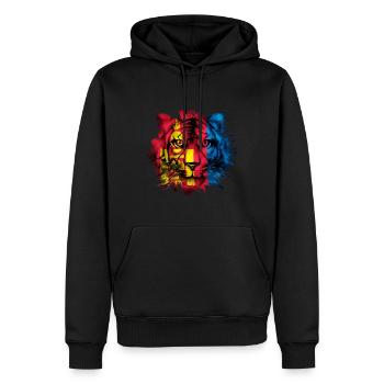 Mongolia - Men’s Premium Organic Hoodie - black - Front - Nico (187cm)