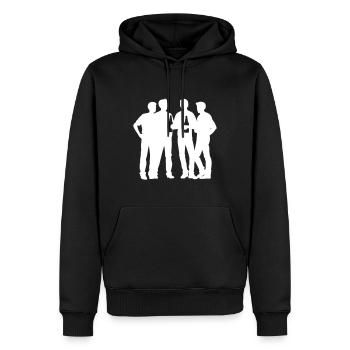 Polterabend Polterabend - Herre Premium økologisk hoodie - sort - Foran - Nico (187cm)