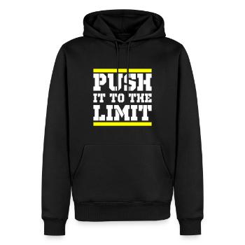 Push It To The Limit Training Fitness - Männer Premium Bio Hoodie - Schwarz - Vorne - Nico (187cm)