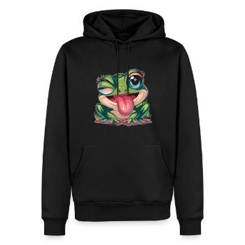 Ästhetischer Frosch Frösche für einen Frosch - Männer Premium Bio Hoodie - Schwarz - Vorne - Nico (187cm)