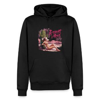 Sonnenuntergang Desert Vibes Urlaub Abenteuer - Männer Premium Bio Hoodie - Schwarz - Vorne - Nico (187cm)