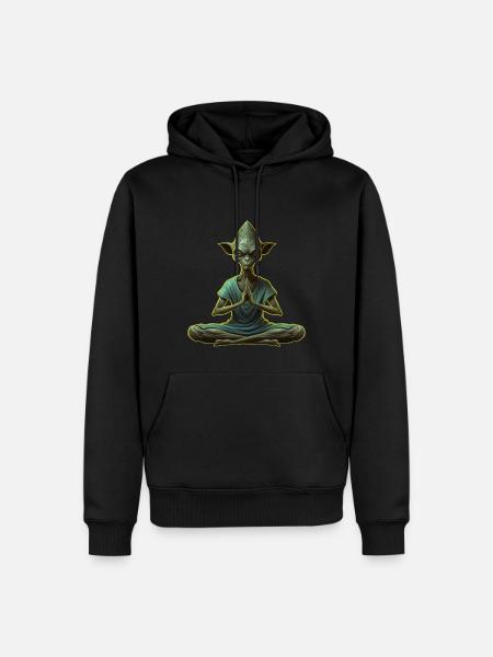 Alien Yoga - Men’s Premium Organic Hoodie - black
