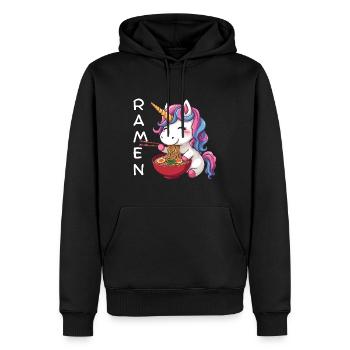 Ramen Licorne - Sweat à capuche Premium bio Homme - noir - Devant - Nico (187cm)