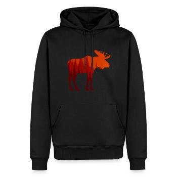 Elch - Männer Premium Bio Hoodie - Schwarz - Vorne - Nico (187cm)