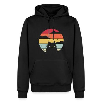 Propriétaire de chat, propriétaire de chat, Vintage Retro Gesche - Sweat à capuche Premium bio Homme - noir - Devant - Nico (187cm)