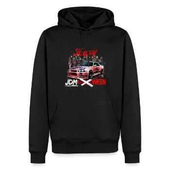 Jdm Halloween edition / Costume de mécanicien Tuning - Sweat à capuche Premium bio Homme - noir - Devant - Nico (187cm)