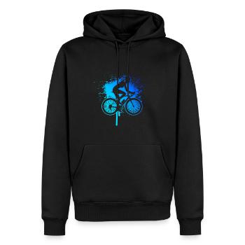 Vélo Cyclisme Cyclistes Cyclisme - Sweat à capuche Premium bio Homme - noir - Devant - Nico (187cm)