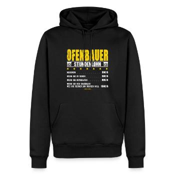 Ofenbauer Stundenlohn Ofensetzer Ofenbau Meister - Männer Premium Bio Hoodie - Schwarz - Vorne - Nico (187cm)