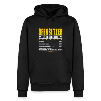 Ofensetzer Stundenlohn Ofenbauer Ofenbau Meister - Männer Premium Bio Hoodie - Schwarz - Vorne - Nico (187cm)