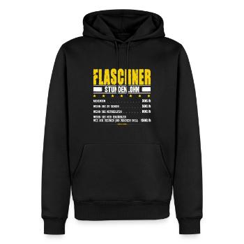 Flaschner Stundenlohn Blechner Spengler Klempner - Männer Premium Bio Hoodie - Schwarz - Vorne - Nico (187cm)