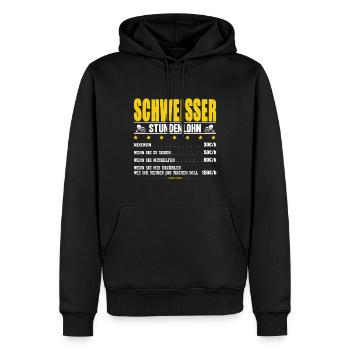 Schweisser Stundenlohn Metallbauer Schweiße - Männer Premium Bio Hoodie - Schwarz - Vorne - Nico (187cm)
