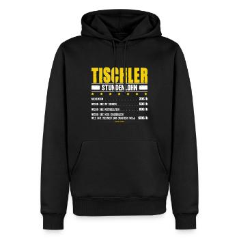Tischler Meister Stundenlohn Schreiner Gehalt - Männer Premium Bio Hoodie - Schwarz - Vorne - Nico (187cm)